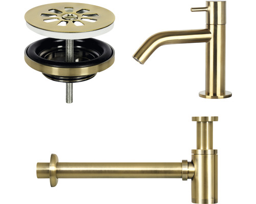 Robinet de lavabo, siphon et garniture de vidange pour la salle de bain