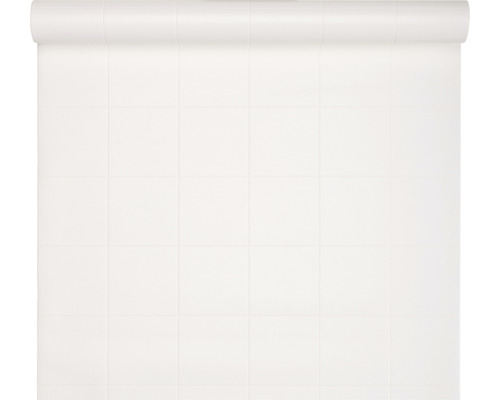 Papier peint blanc sur rouleau avec motif carré