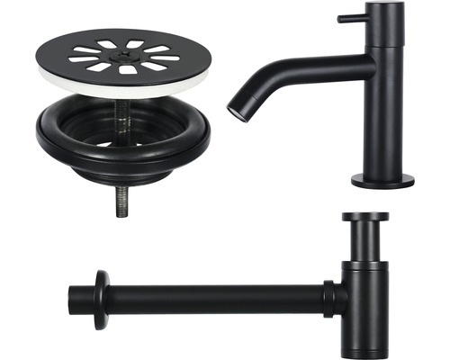 Robinet de lavabo, siphon et garniture de vidange pour le lavabo