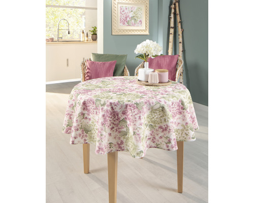 Tischdecke Hortensie rose Ø 140 cm