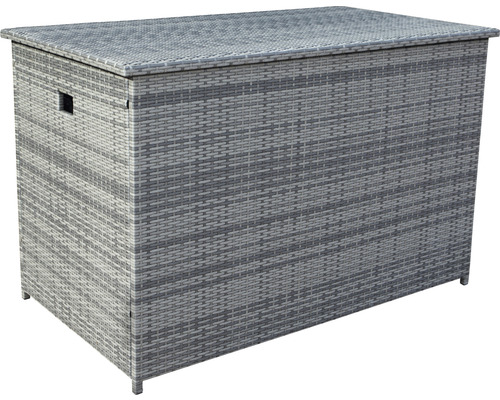 Boîte de rangement GARDEN PLACE Harper 132 x 74 cm 1201 l gris clair en rotin synthétique