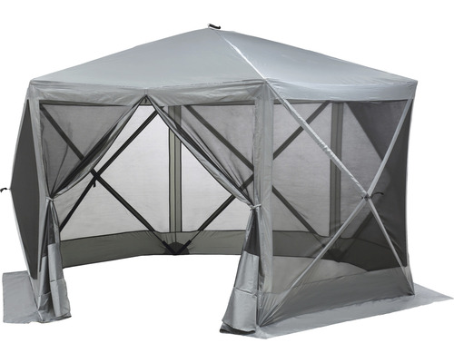 Grauer Faltpavillon mit Moskitonetz