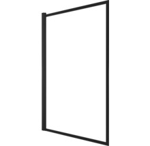 Badewannenaufsatz 1-teilig Aurlane Dark Edge 75 x 130 cm Klarglas Profilfarbe schwarz FAC602