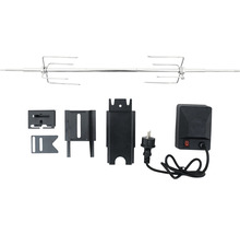 Set de brochettes pour barbecue avec moteur, brochettes et supports