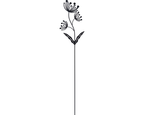 Tuteur décoratif Lafiora fleur version 3 h 115 cm noir