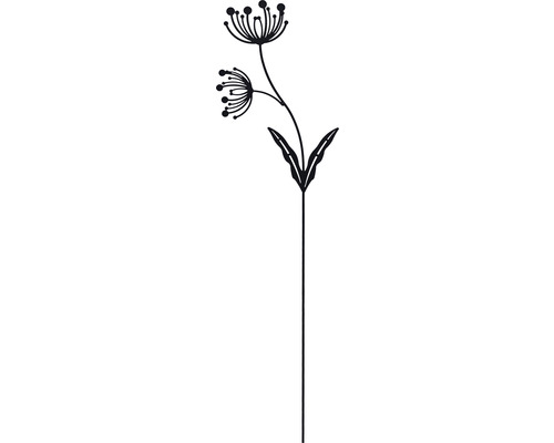 Tuteur décoratif Lafiora fleur version 3 h 90 cm noir