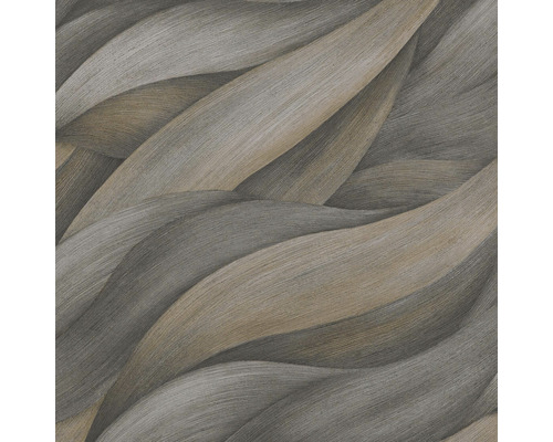 Papier peint intissé 10257-10 Casual Chique abstrait gris Papier peint à motif ondulé