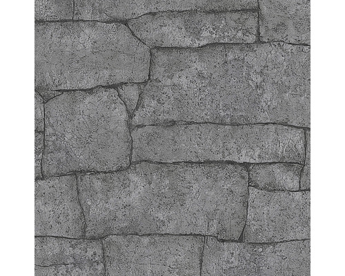Papier peint intissé 10297-47 Focus aspect pierre anthracite Papier peint aspect pierre
