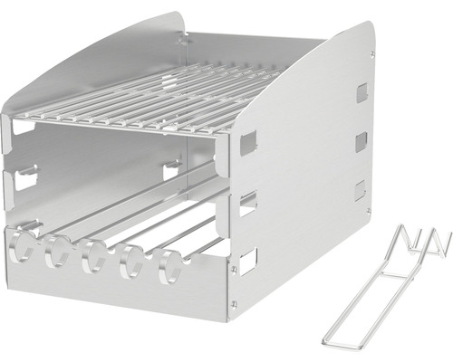 Grille de barbecue Grille de maintien en température Nexgrill acier inoxydable Support à brochettes de gril en acier inoxydable avec fourchette à brochettes de gril