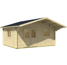 Holzgartenhaus mit Satteldach, Doppeltür und Fenstern