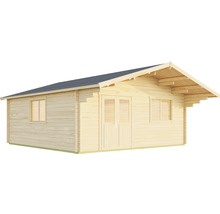 Holzgartenhaus mit Doppeltür und Fenstern