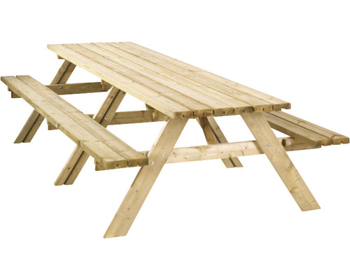 Gartenbank Picknick-Bank XL 298 x 145 x 74 cm Holz natur