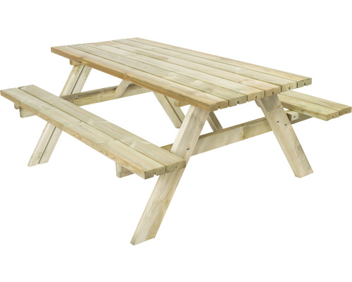 Picknick-Bank 177 x 154 cm Holz Picknicktisch aus Holz mit Sitzbänken