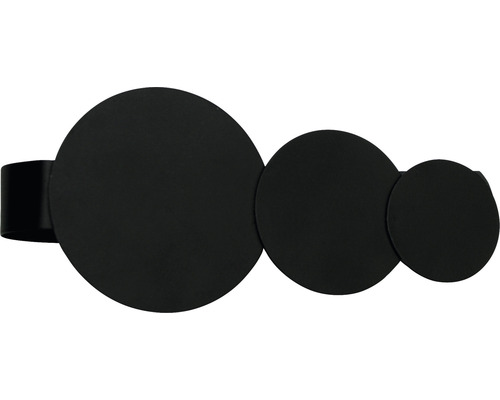 Broche cercles noir 14,5 x 6,5 cm