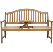 Banc de jardin en bois avec table pliante