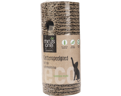 Jouet pour chat beeztees Minus one cylindre à gratter carton marron 10 x 23 cm