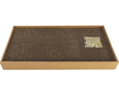 Planche à gratter pour chat beeztees Minus one Ilana carton marron 48 x 12 x 5 cm Planche à gratter pour chat en carton avec cataire
