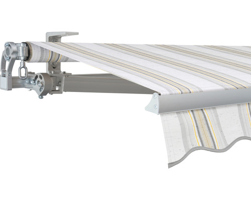 SOLUNA Gelenkarmmarkise Concept 4x2 Stoff Dessin 6287 Gestell Silber E6EV1 eloxiert Antrieb links inkl. Kurbel SOLUNA Gelenkarmmarkise Concept 4x2 Stoff Dessin 6287 Gestell Silber E6EV1 eloxiert Antrieb links inkl. Kurbel
