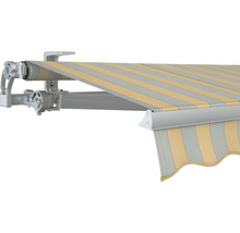 Gestreifte Markise mit Aluminiumgestell