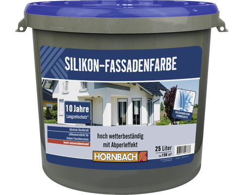 Peinture au silicone pour façade HORNBACH blanc 25 l Seau de peinture de façade à base de silicone d''une contenance de 25 litres