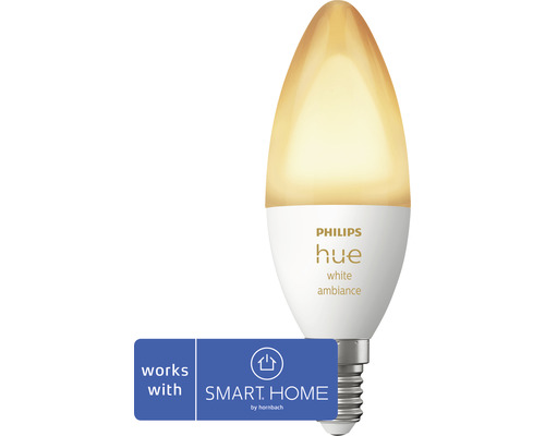 Ampoule flamme Philips hue White Ambiance à intensité lumineuse