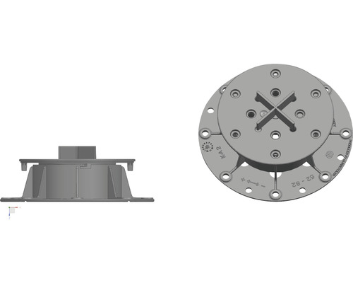 Plot pour terrasse FLAIRSTONE Base réglable avec croisillon d'écartement 52-82 mm