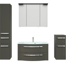 Badezimmerset mit Waschtisch, Spiegelschrank und Hochschrank
