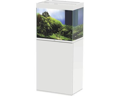 Combinaison d'aquarium Ciano Emotions Pro 60 White env. 108 l, env. 61 cm, blanc, avec éclairage LED, filtre intérieur, chauffage et meuble bas