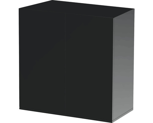 Schwarzer Bad-Hängeschrank mit zwei Türen