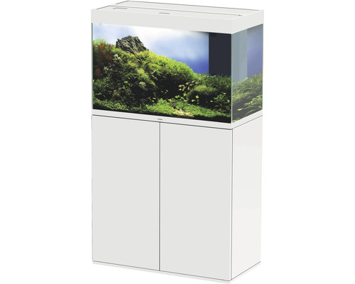 Combinaison d'aquarium Ciano Emotions Pro 80 White env. 145 l, env. 81 cm, blanc, avec éclairage LED, filtre intérieur, chauffage et meuble bas