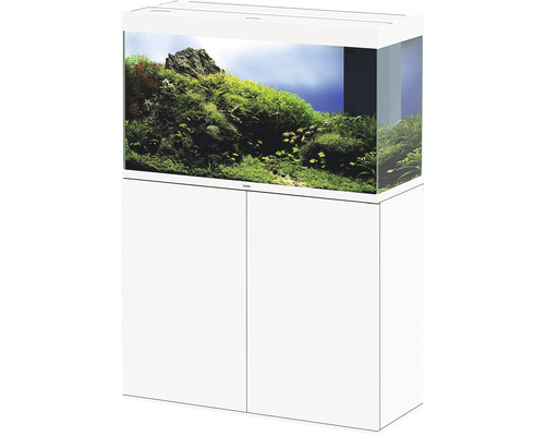 Combinaison d'aquarium Ciano Emotions Pro 100 White env. 201 l, env. 102 cm, blanc, avec éclairage LED, filtre intérieur, chauffage et meuble bas