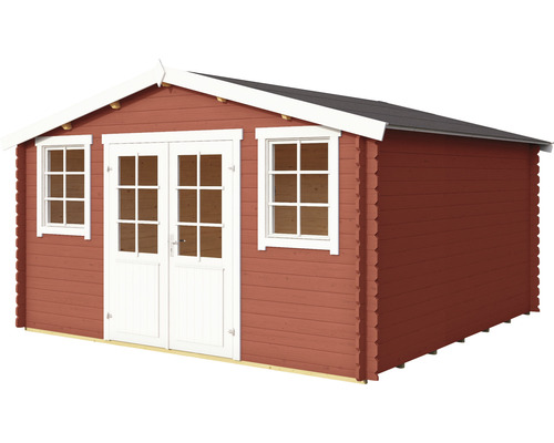 Abri de jardin Outdoor Life Wels 4 avec plancher 390 x 390 cm rouge de falun