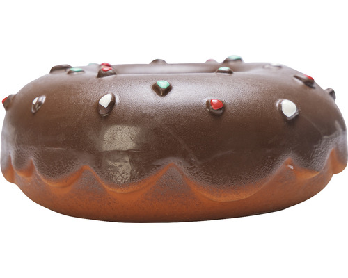 Dekorative Spardose in Donutform mit Schokoladenglasur und Zuckerstreuseln