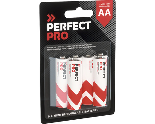 Paquet de six piles AA rechargeables