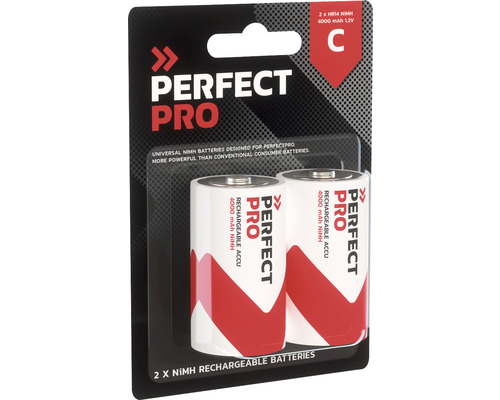 Perfect Pro Piles rechargeables C NiMH, 4000 mAh, lot de 2