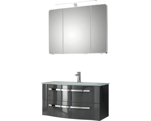Badezimmer-Set mit Spiegelschrank und Waschtischunterschrank