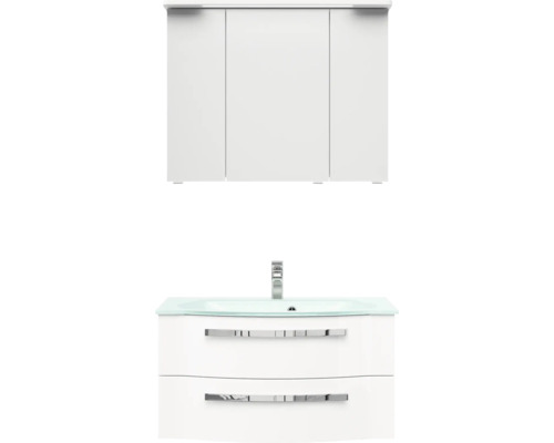 Waschtisch mit Unterschrank und Spiegelschrank für das Badezimmer