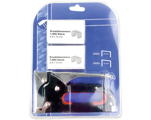 Handtacker mit Ersatzklammern in zwei Größen
