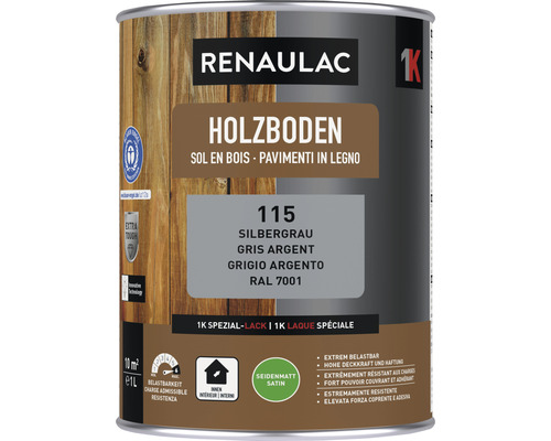 Peinture pour sol en bois RENAULAC mat satiné argent 1 l