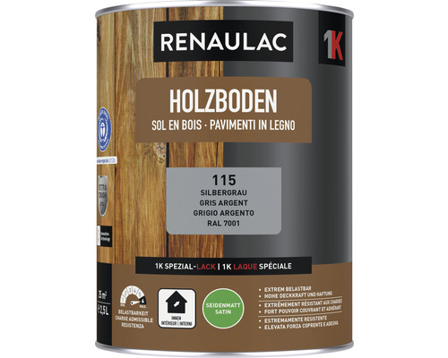 Peinture pour sol en bois RENAULAC mat satiné argent 2.5 l