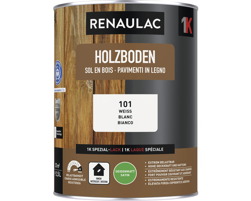 Peinture pour sol en bois RENAULAC mat satiné blanc 2.5 l