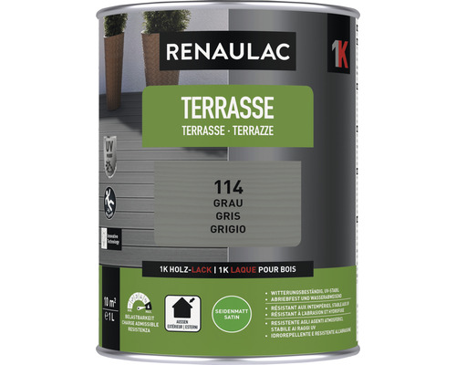 Peinture pour terrasse RENAULAC mat satiné gris 1 l