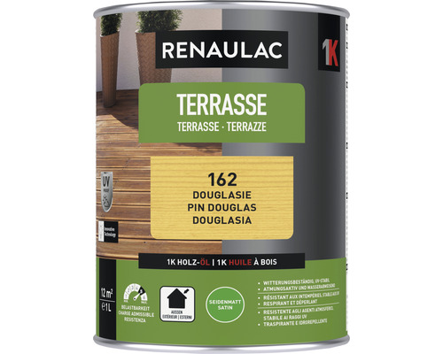 Huile pour terrasse RENAULAC mat satiné sapin de Douglas 1 l