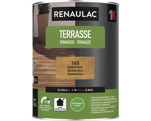 Huile pour terrasse RENAULAC mat satiné bangkirai 2.5 l