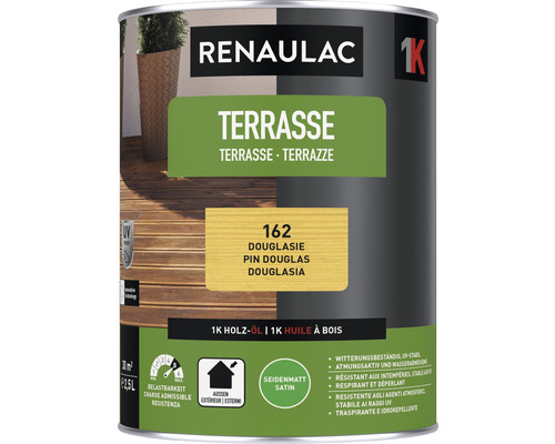 Huile pour terrasse RENAULAC mat satiné sapin de Douglas 2.5 l