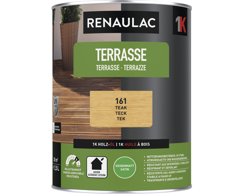 Huile pour terrasse RENAULAC mat satiné teck 2.5 l