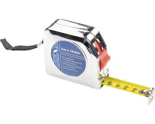 Rollbandmaß mit einer Länge von 5 Metern und einer Breite von 19 Millimetern