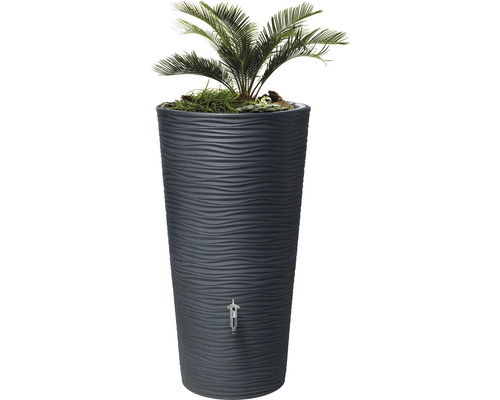 Récupérateur d''eau de pluie avec insert pour plantes et robinet