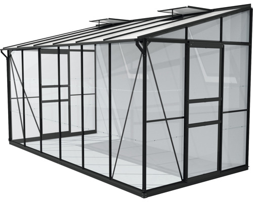 Serre avec cadre en aluminium et plaques en polycarbonate
