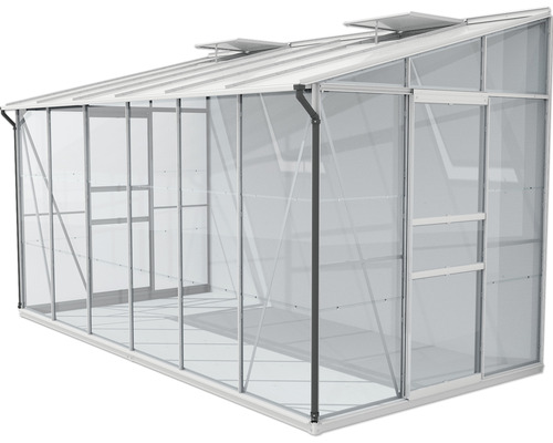 Serre avec cadre en aluminium et fenêtres